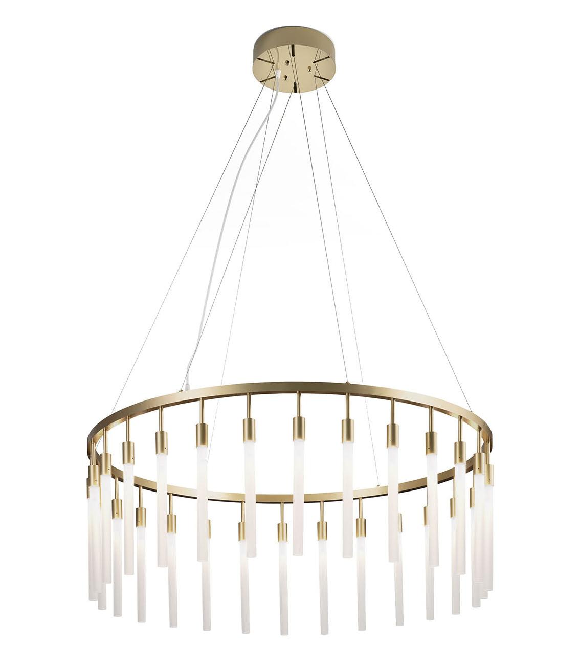 Lustre em Anel de Vidro Fosco