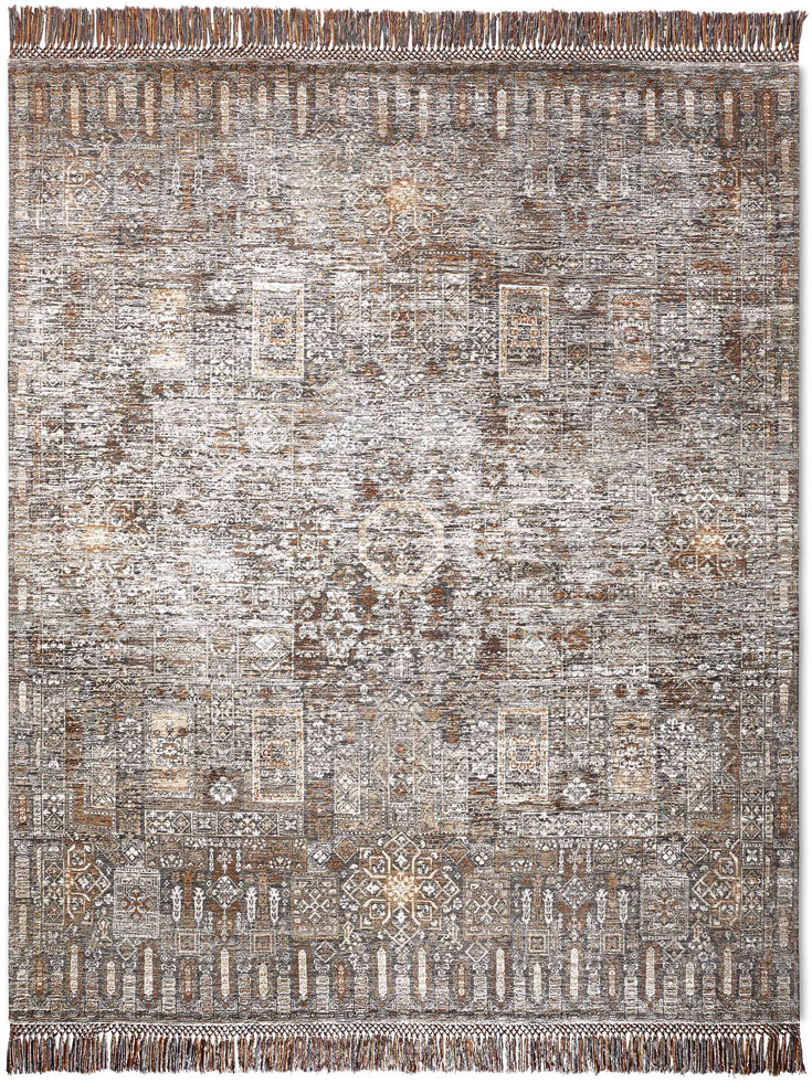 Tapete Agra Carvão Feito à Mão Luxury | Tamanho: 170 × 240 cm