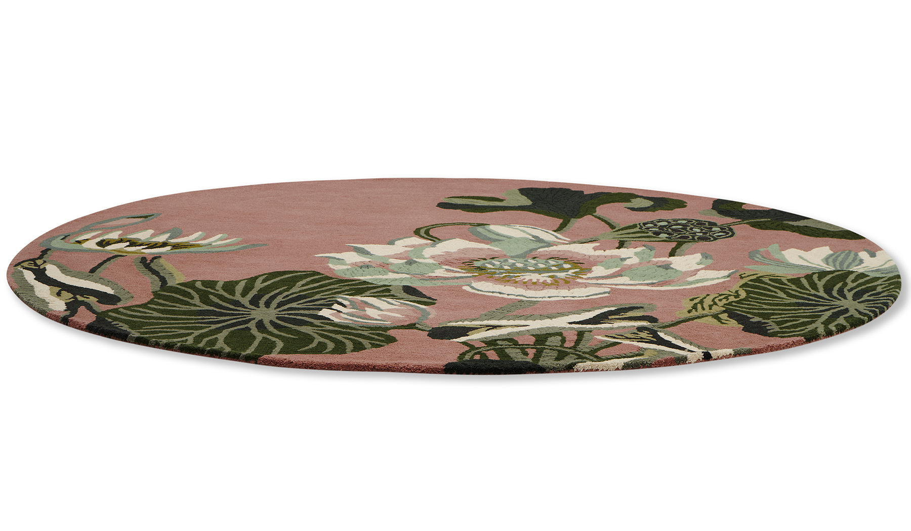 Tapete Círculo Waterlily Rosa Empoeirado