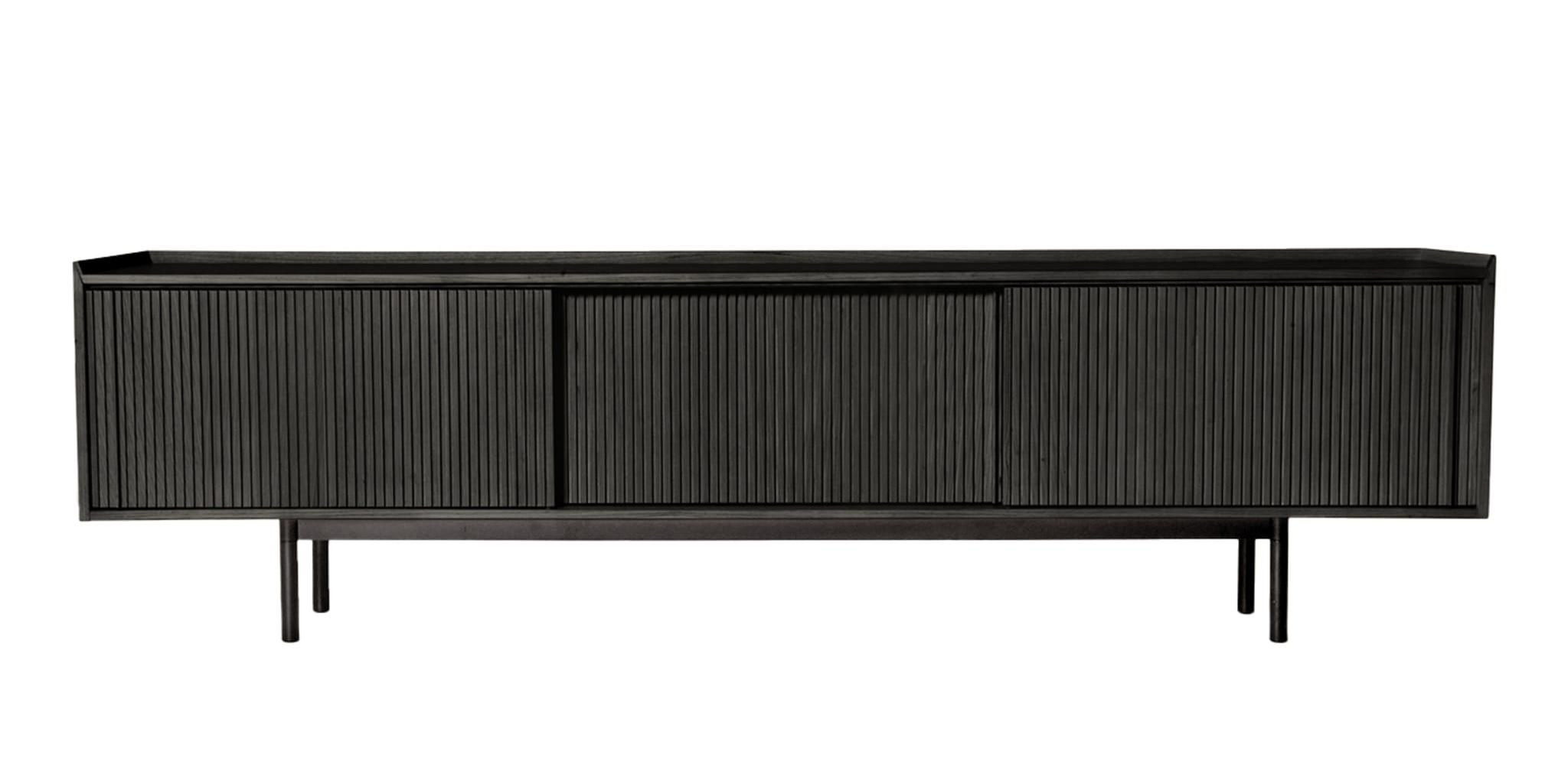 Aparador Sipario preto 3 portas | Dimensões: Height 78 cm