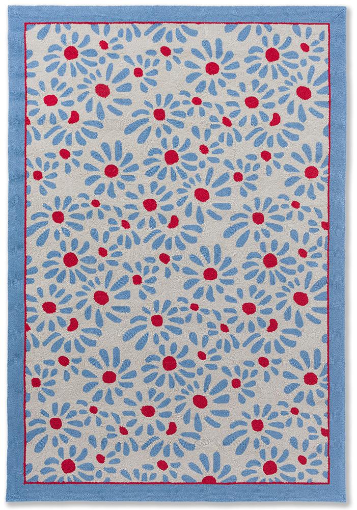 Tapete Exterior LA Thorncliff Azul Céu Margarida | Tamanho: 140 × 200 cm