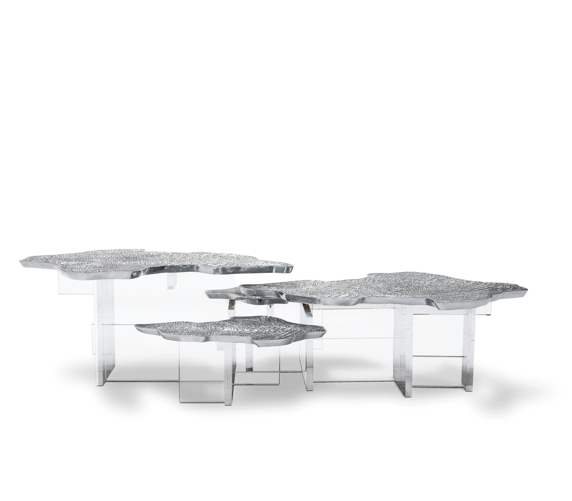 Mesa de Centro Prateada Aurora