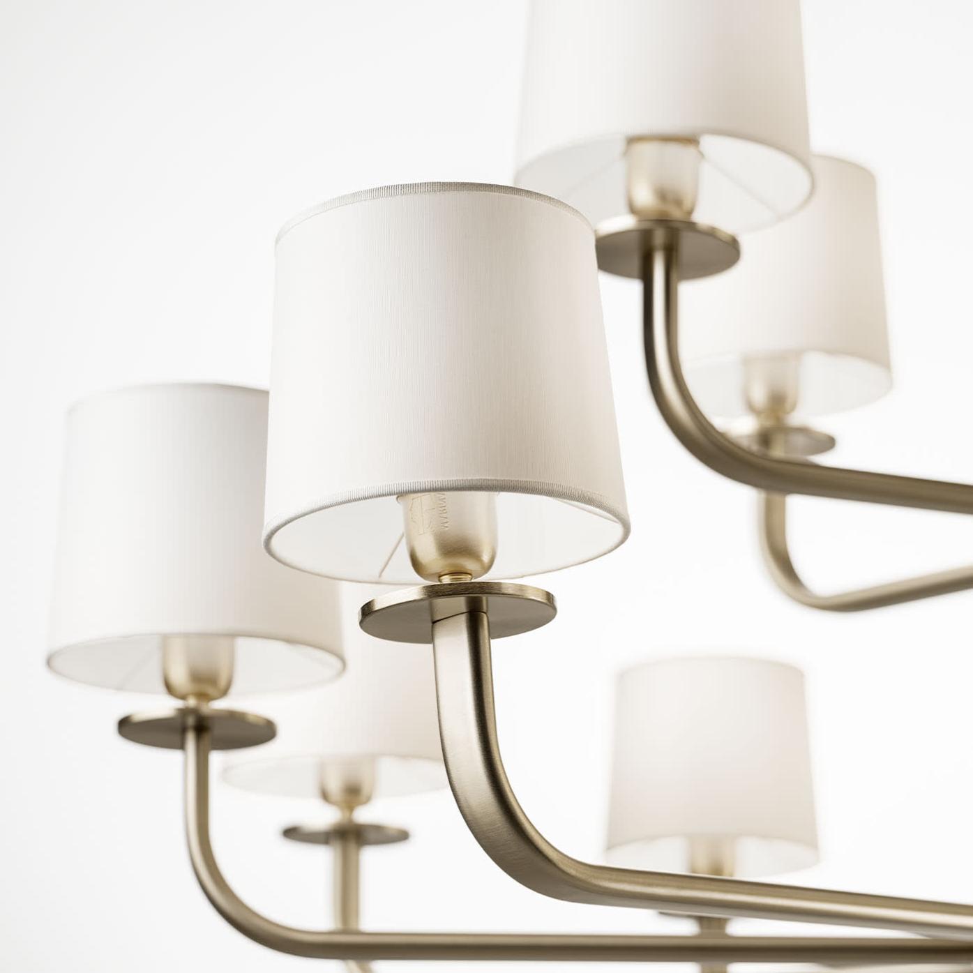 Lustre de 15 Lâmpadas em Ouro Pálido Escovado
