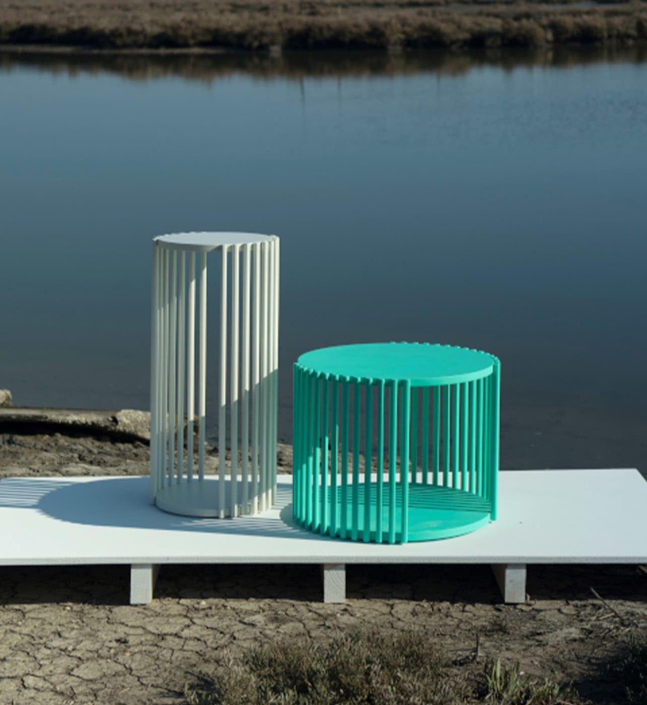 Mesa de Apoio Redonda Branca