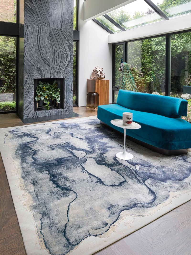 Tapete Mono Cinzento-Claro Luxury Feito à Mão