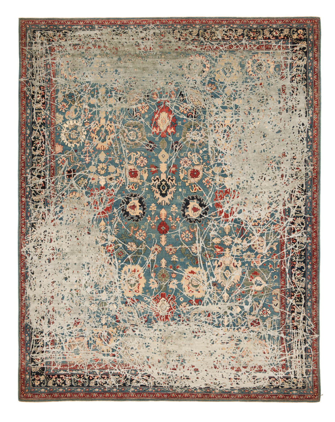 Tapete Seda Bidjar Highgate Enjoy Azul-petróleo Cinzento | Tamanho: 250 × 300 cm
