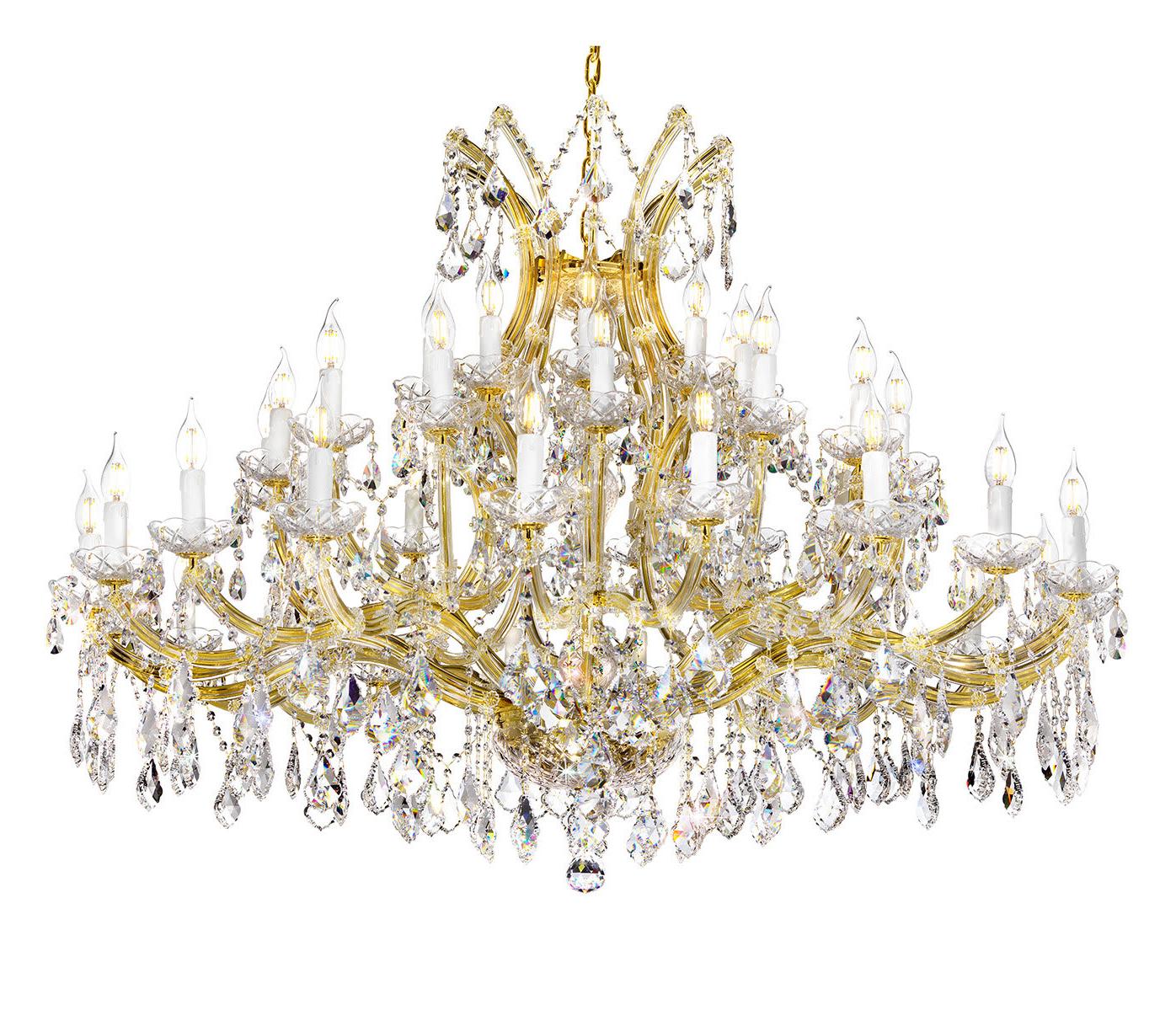 Lustre Mariateresa em Ouro com Pendentes de Cristal