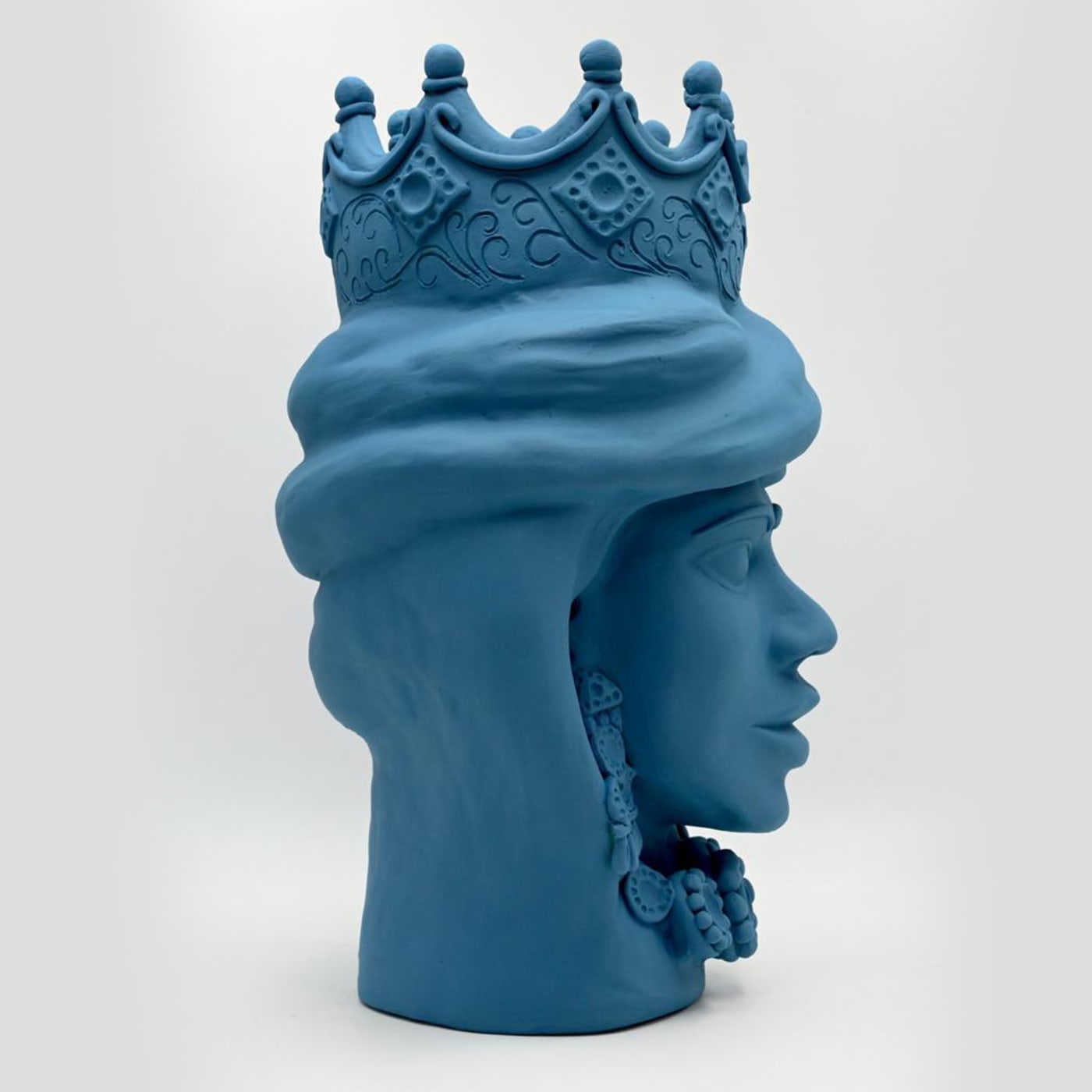 Escultura Moor's Head azul mate