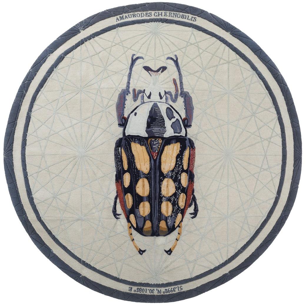 Tapete Amaurodes Redondo Luxury Designer Tecido à Mão