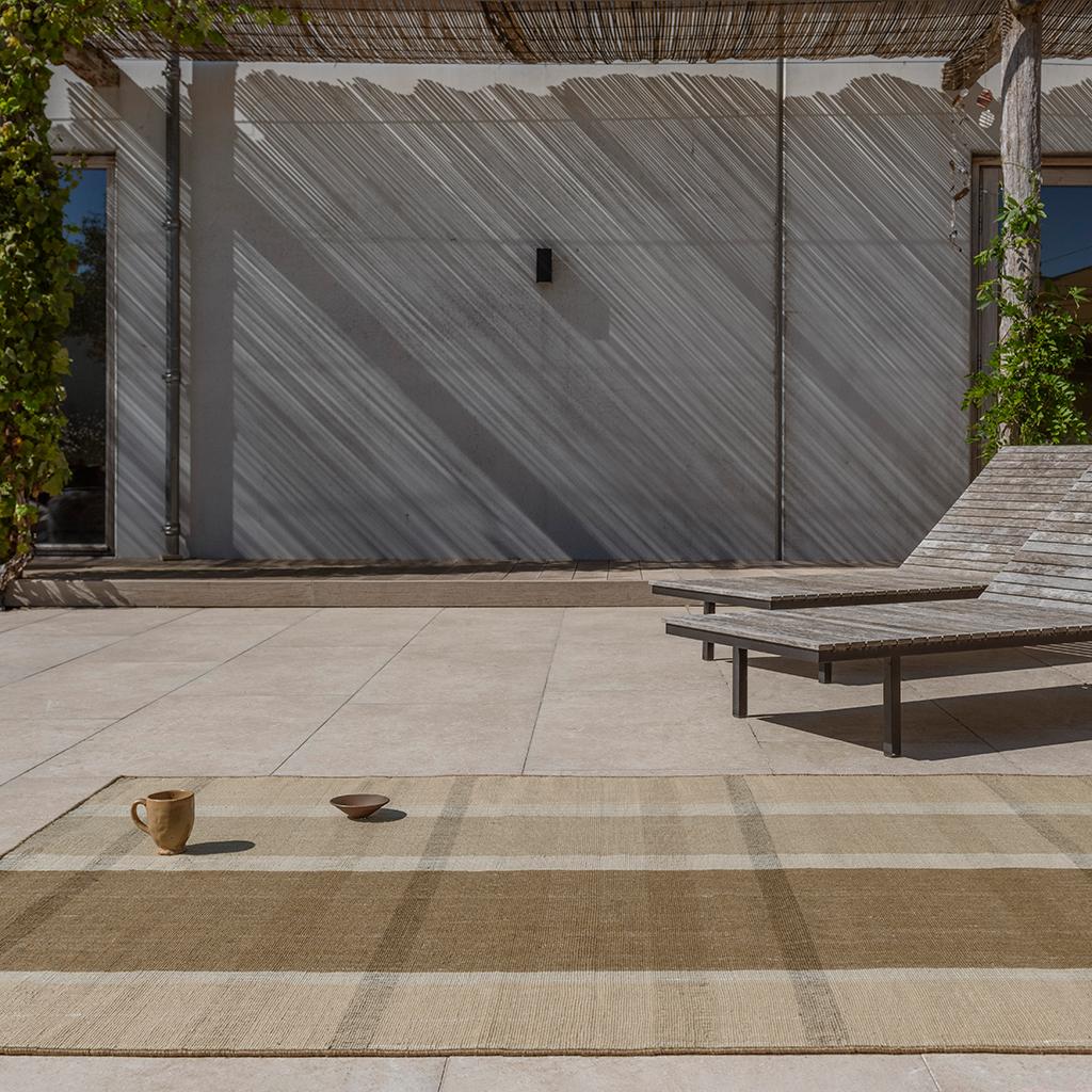 Tapete Exterior Zona Cashew Block Stripe