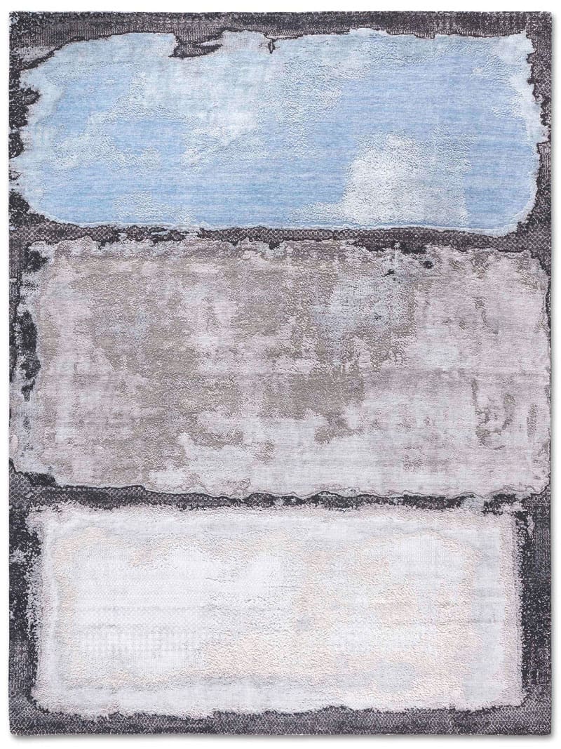 Tapete Light Blue Taupe Tecido à Mão | Tamanho: 183 × 274 cm