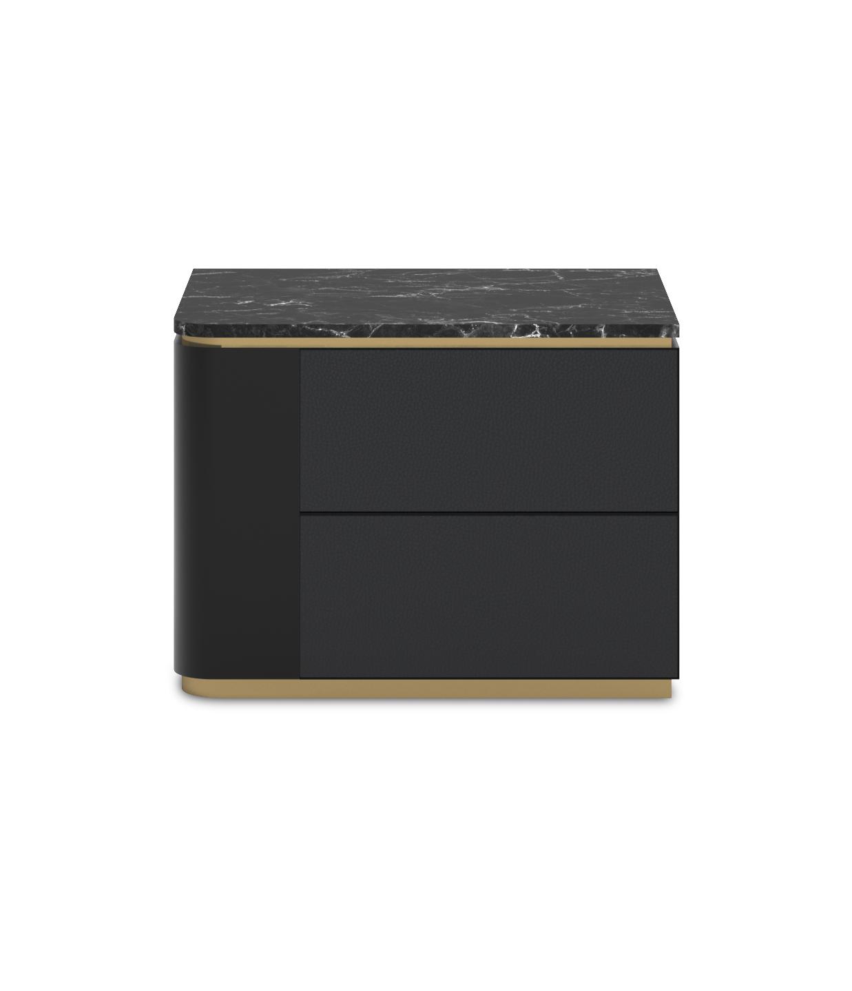 Mesa de Cabeceira Theo com Tampo em Mármore