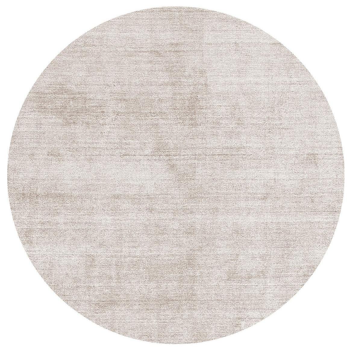 Tapete Redondo Off-White Seda de Bambu | Tamanho: Ø 300 cm
