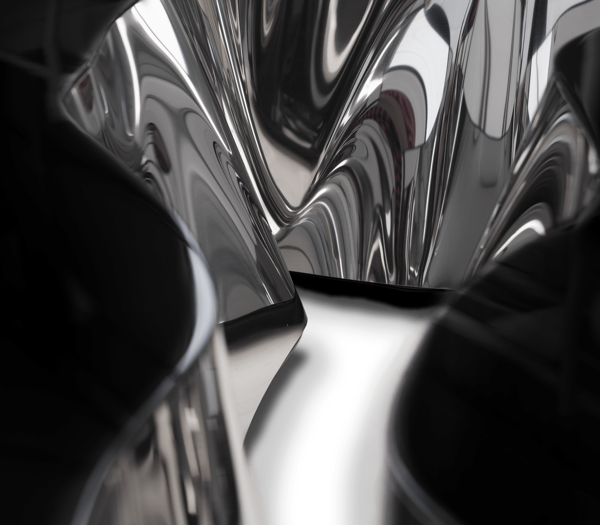 Mesa de Centro Preta Prateada Fissure