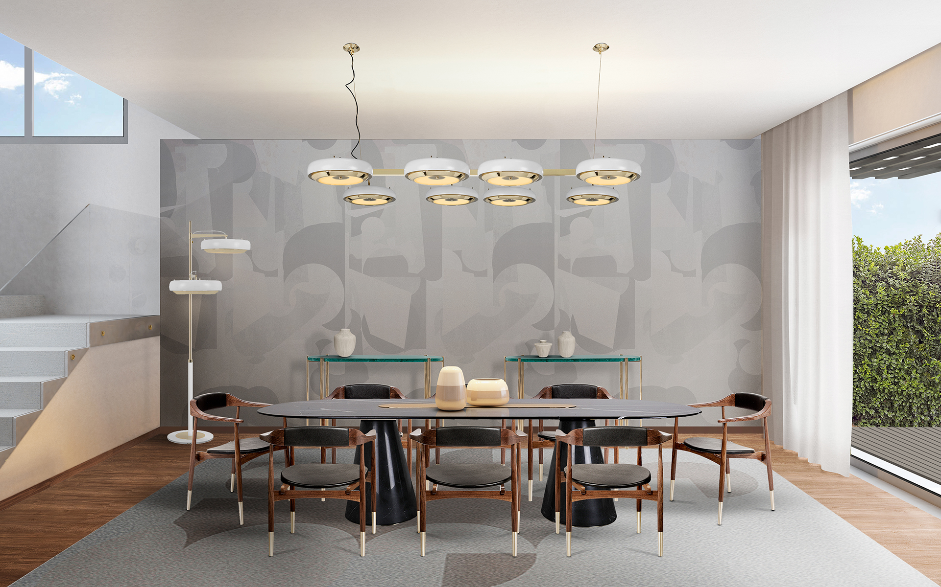 Candeeiro suspenso retangular Carter - 2