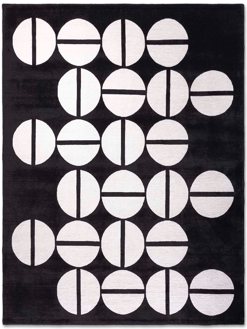 Tapete Preto e Branco Feito à Mão