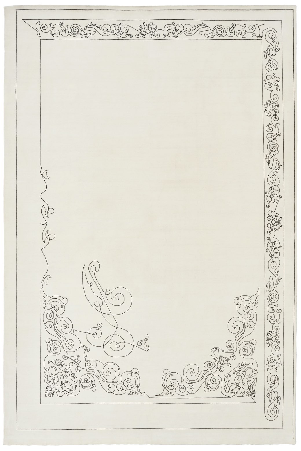 Tapete One-Stroke Tecido à Mão