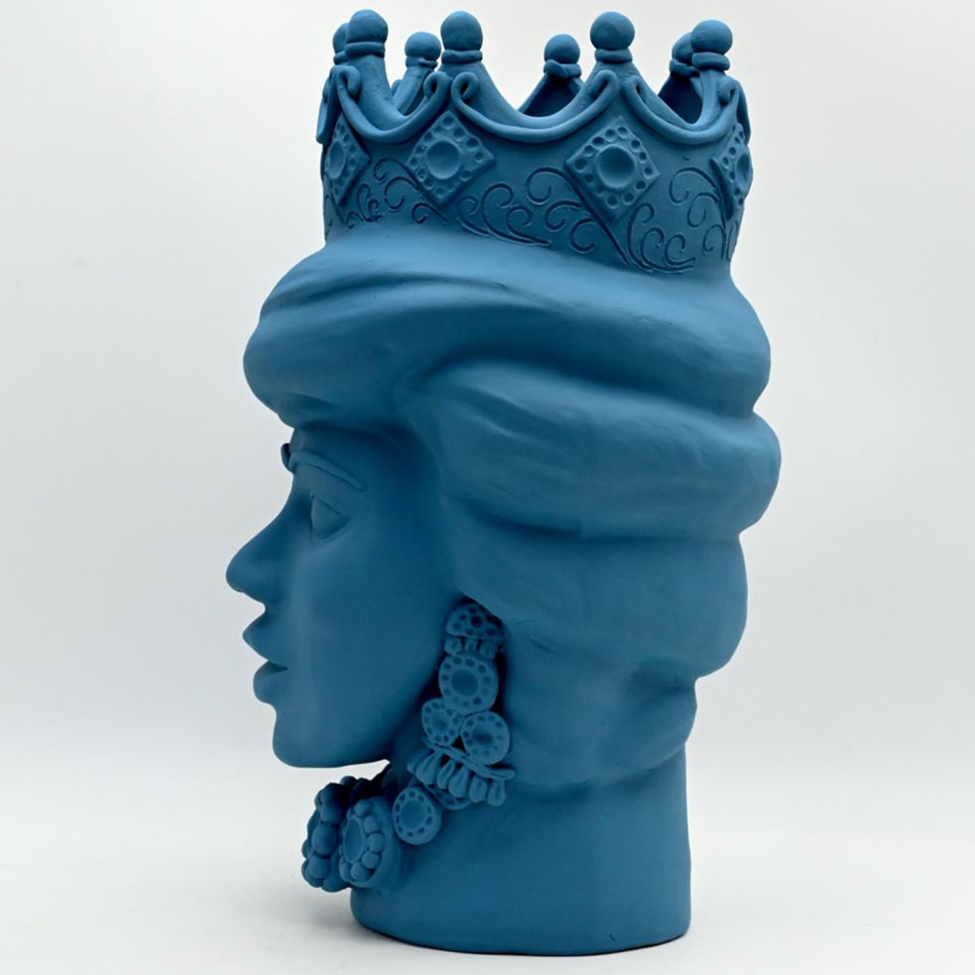 Escultura Moor's Head azul mate