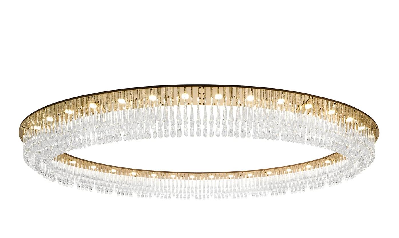 Lustre Oval com Pendentes de Vidro Murano