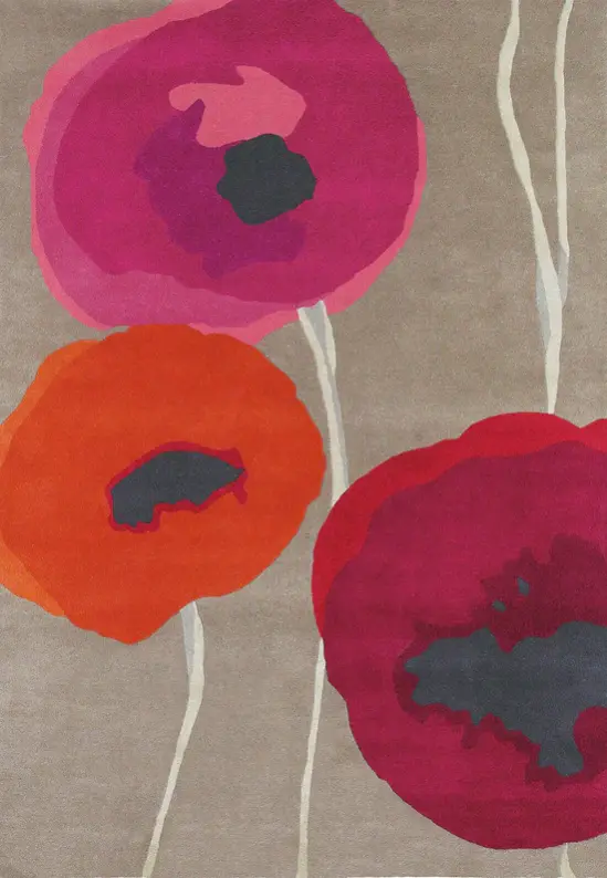 Tapete Sanderson Poppies Vermelho | Tamanho: 170 × 240 cm