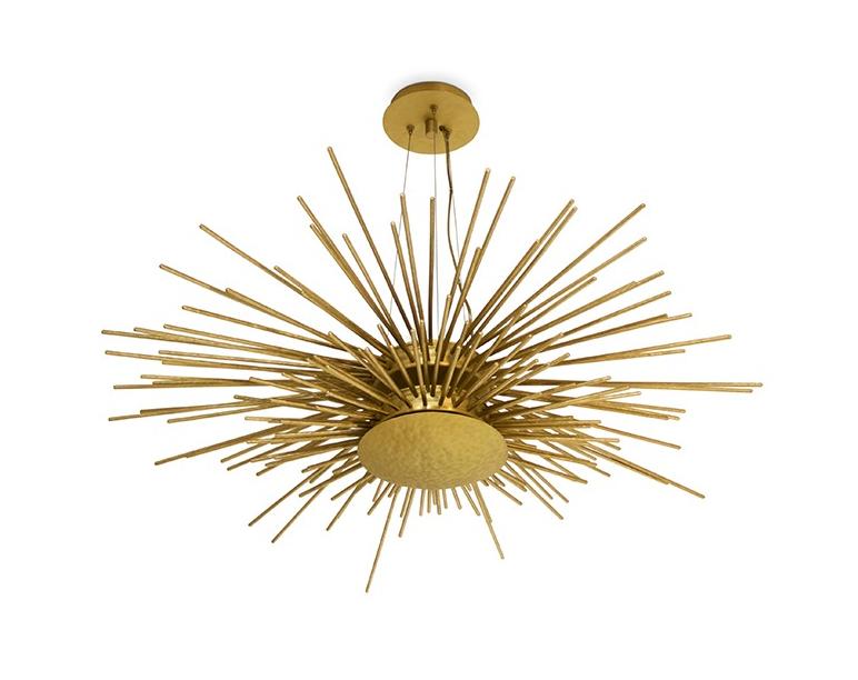 Candeeiro suspenso sol latão