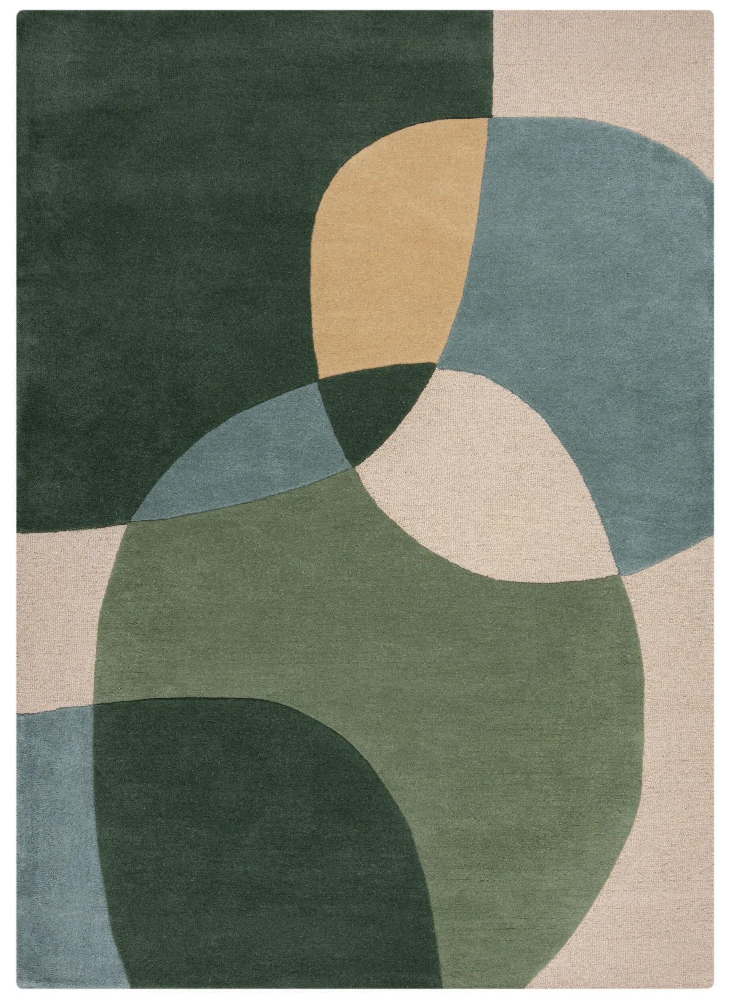 Tapete Abstrato Orgânico Verde/Azul