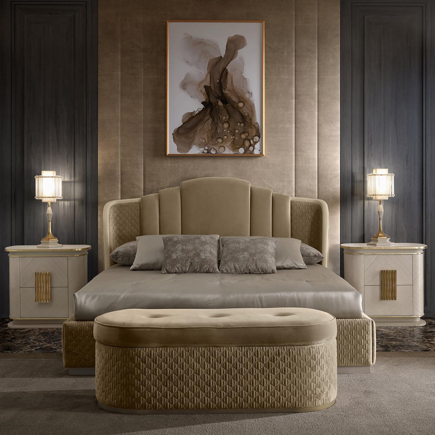 Mesa de Cabeceira Dilan Branca/Dourada