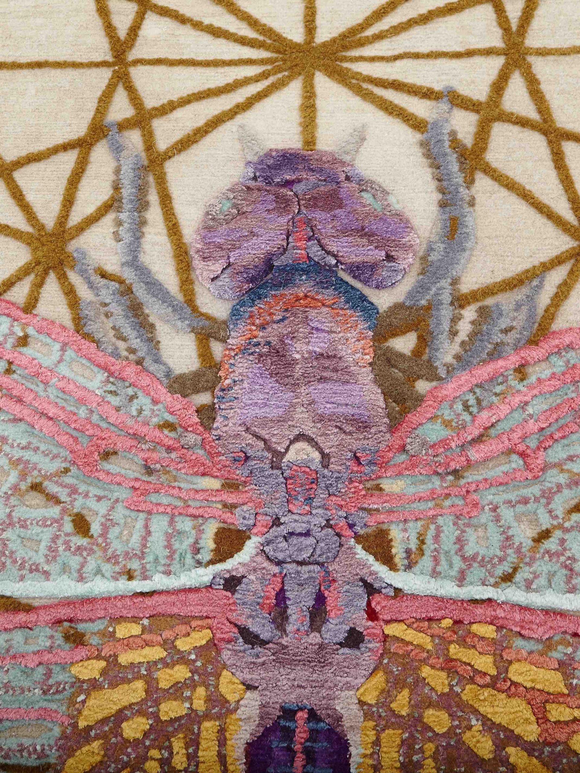 Tapete Trithemis Ardentis Agri Redondo Designer Tecido à Mão