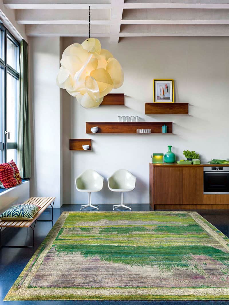 Tapete Green Mix Feito à Mão Luxury