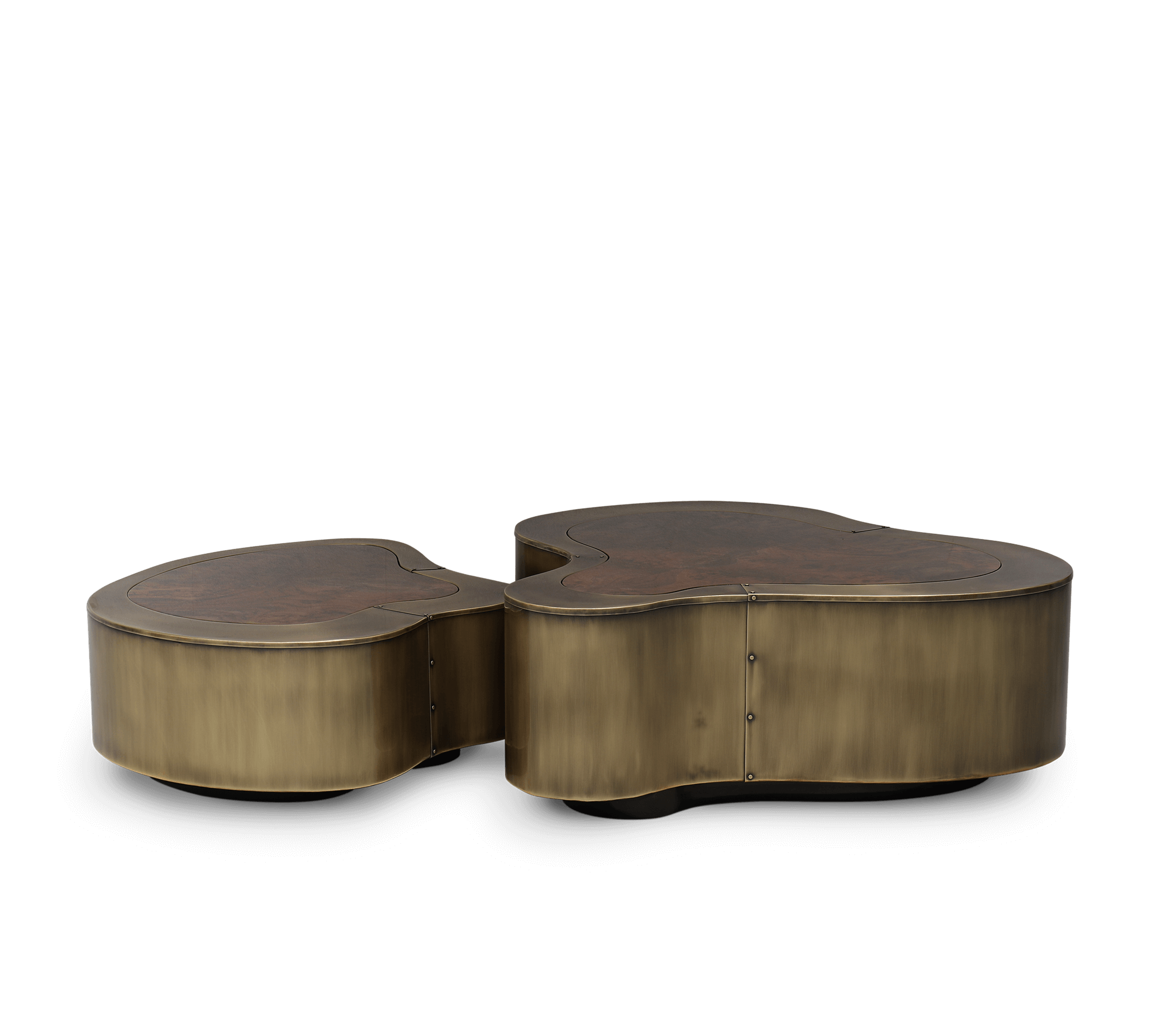 Conjunto de Mesas de Centro Crest Pátina e Nogueira