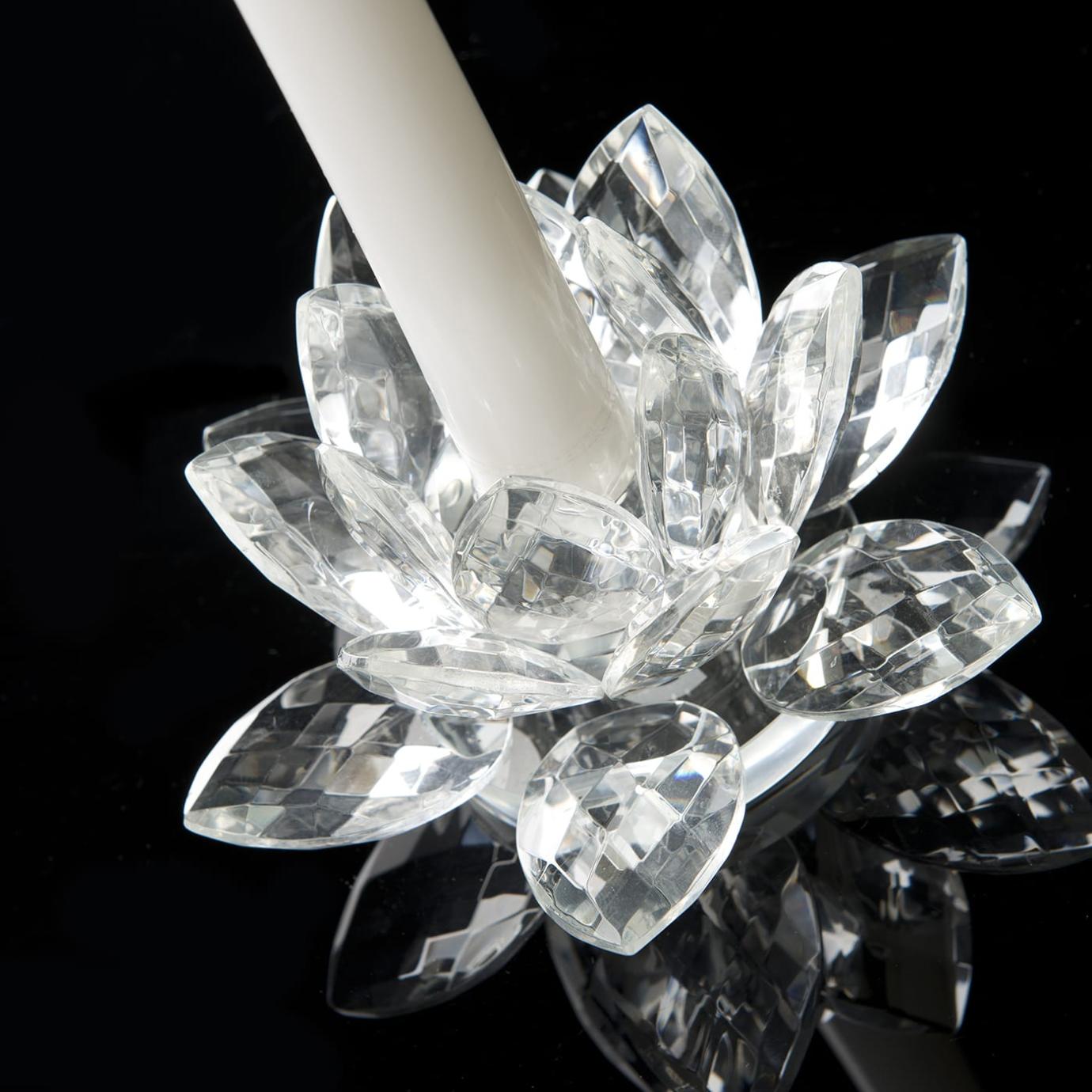 Porta-Velas Lotus em Cristal