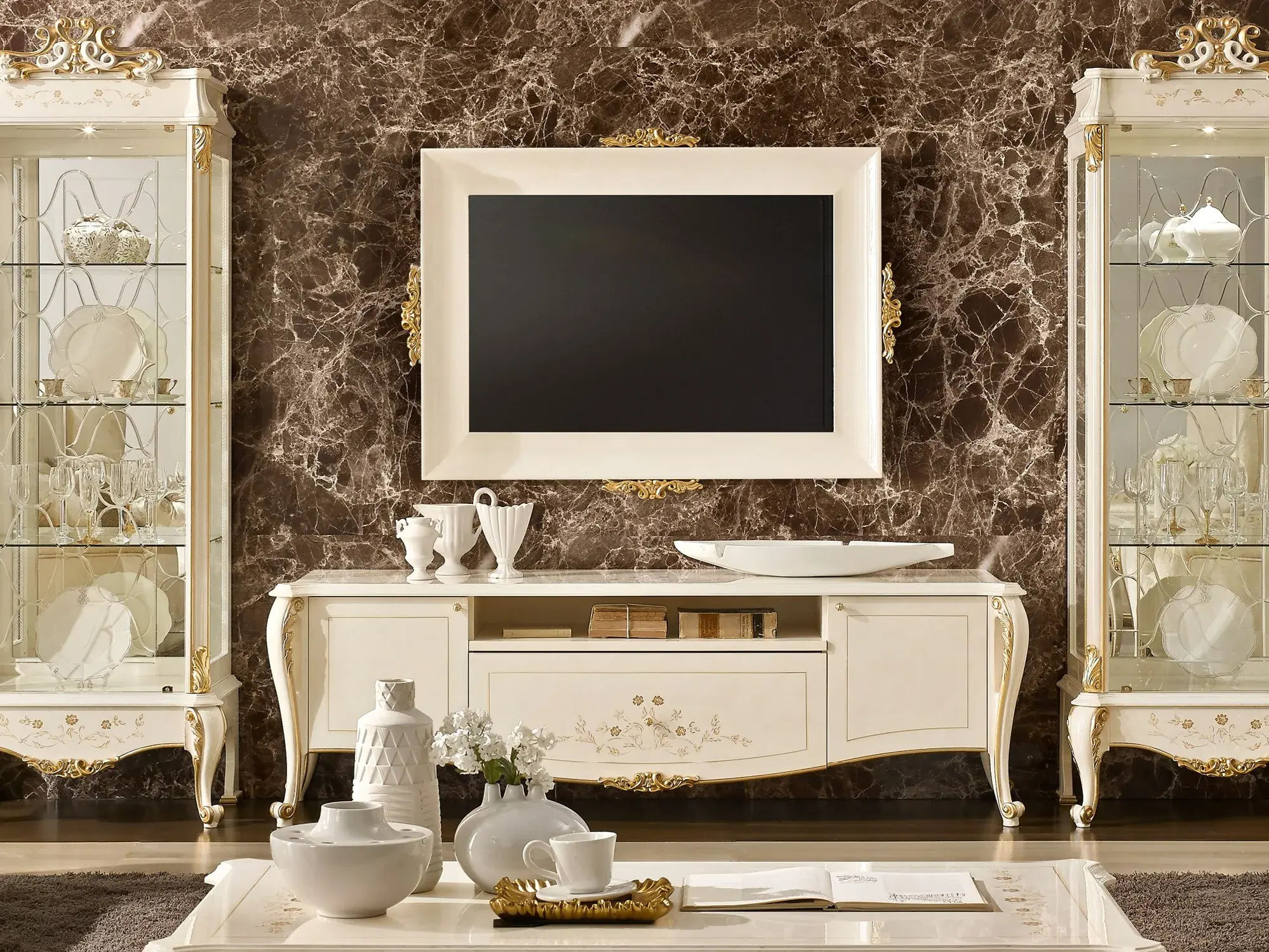 Móvel TV Marfim Italiano | Configuração: Sem moldura Móvel TV Marfim Italiano | Configuração: Sem moldura
