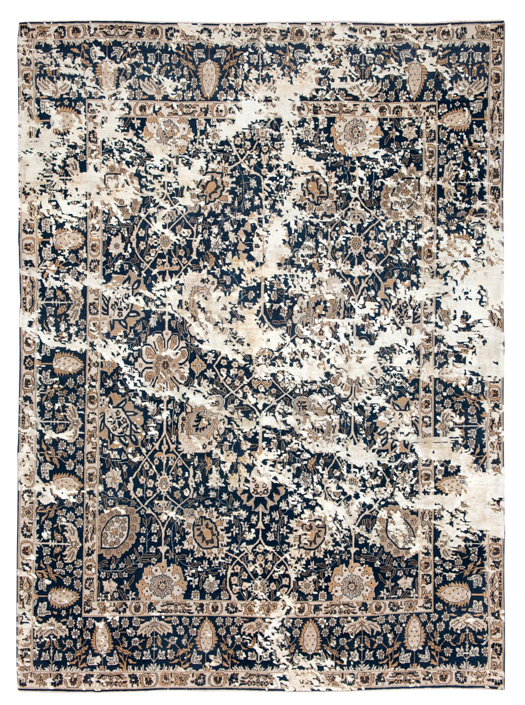 Tapete Tabriz Riverside Sky Preto Bege Seda | Tamanho: 300 × 400 cm