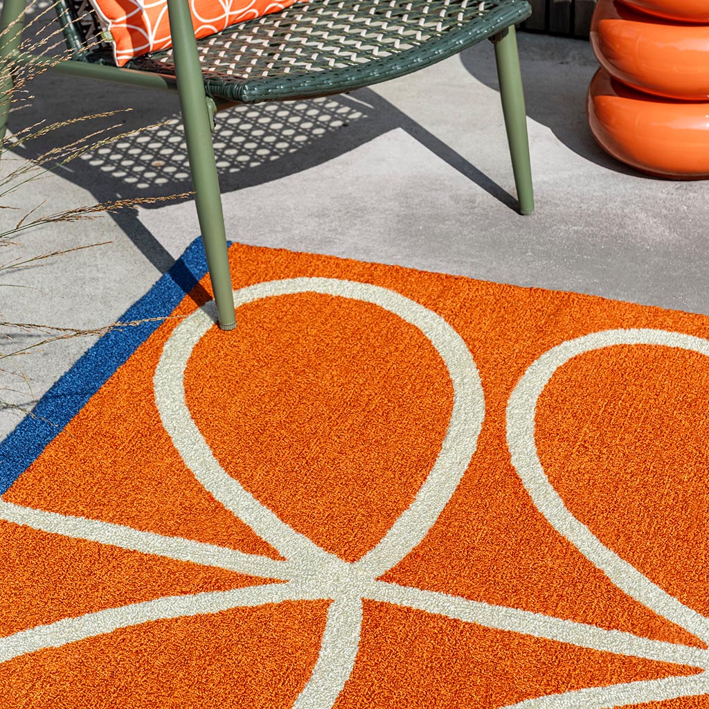 Tapete Exterior Linear Stem Laranja | Tamanho: 160 × 230 cm