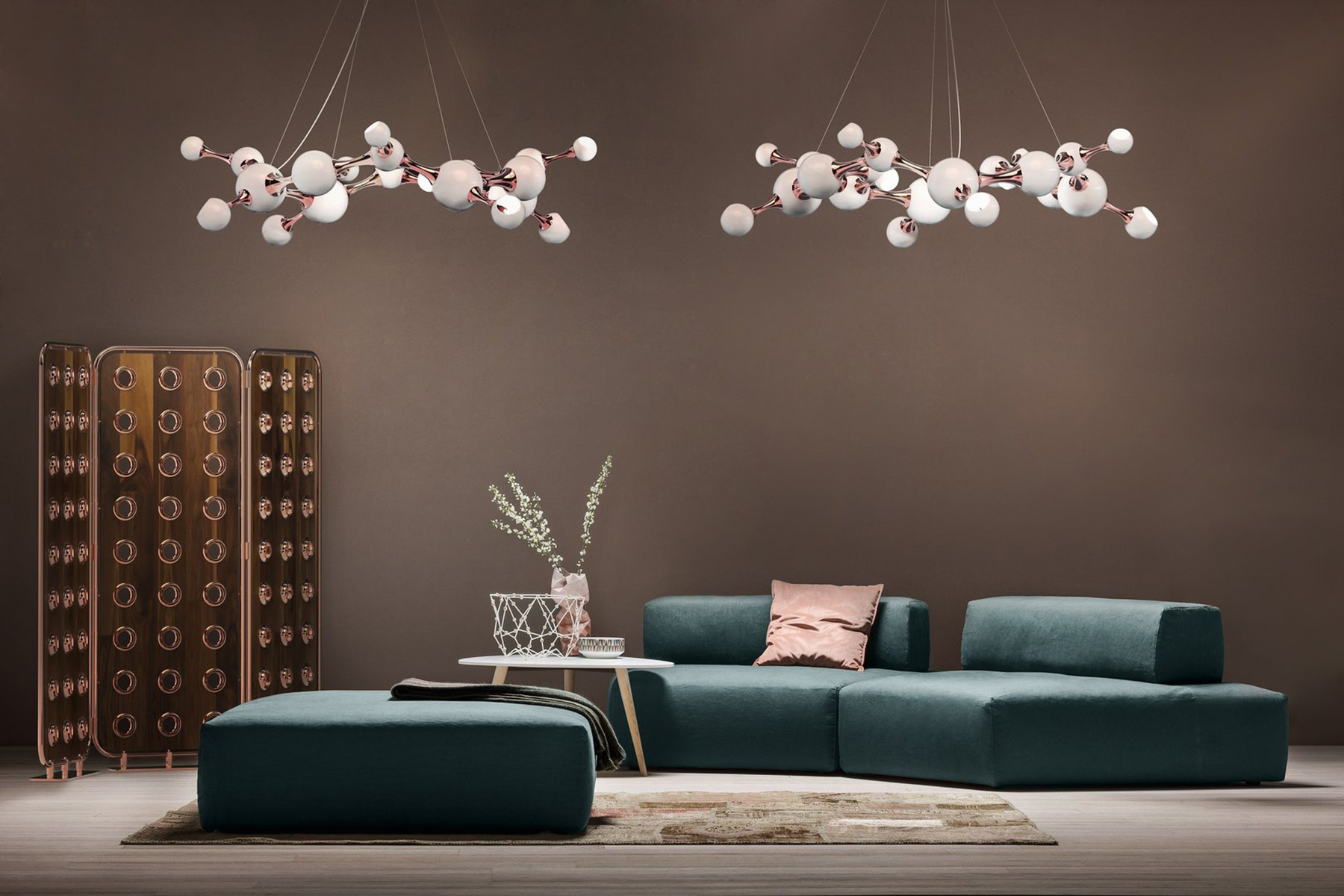 Candeeiro suspenso teto redondo molecular - 4