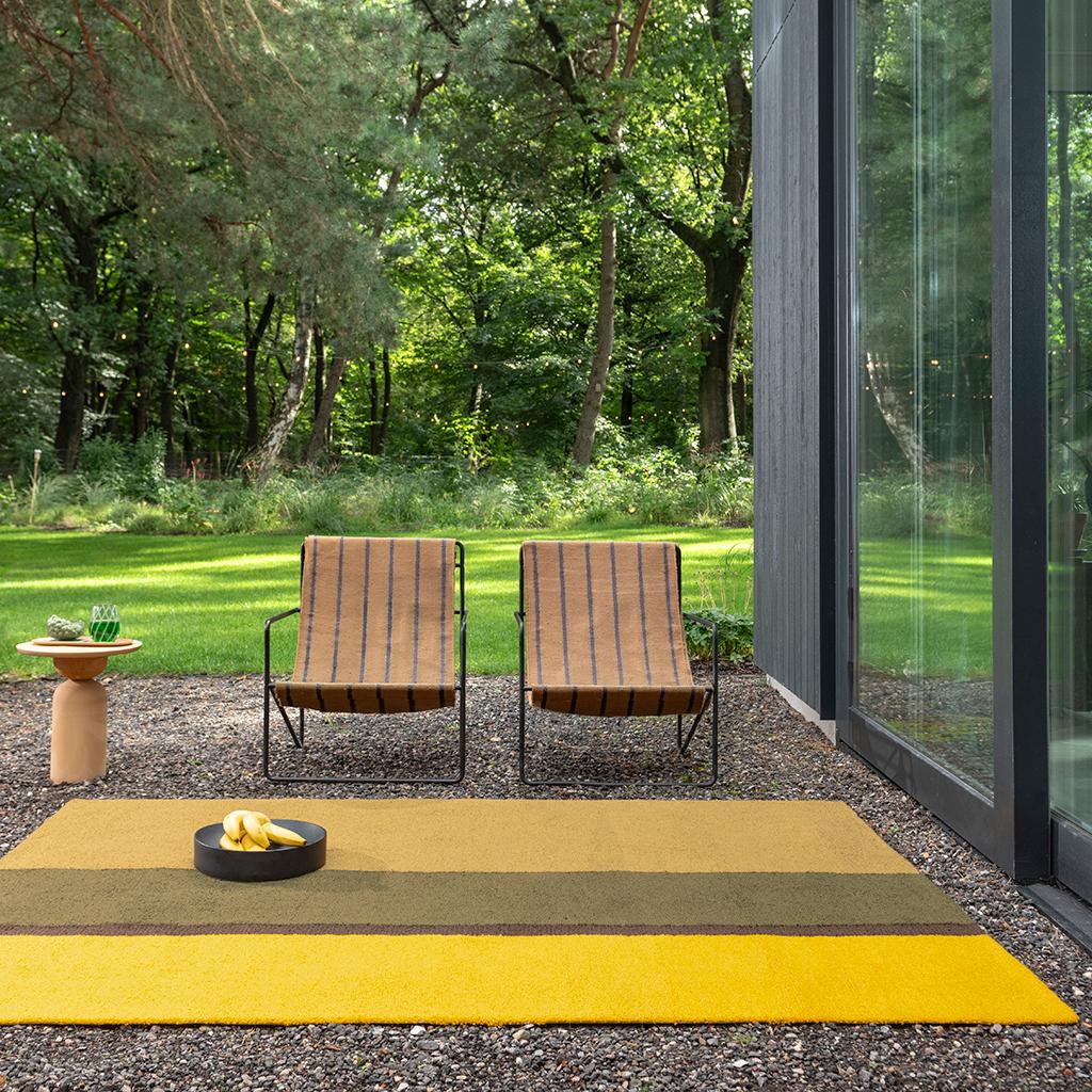 Tapete Exterior Festival Stripe Amarelo | Tamanho: 250 × 350 cm