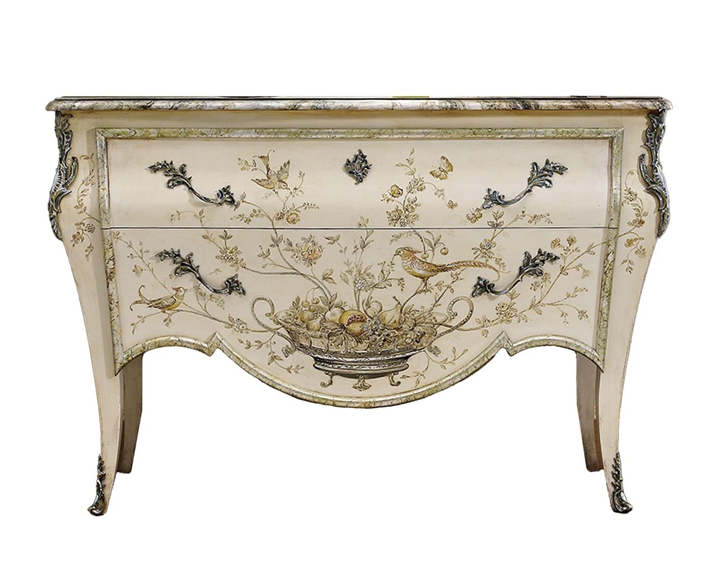 Cómoda Barroca em Madeira Pintada Artesanal