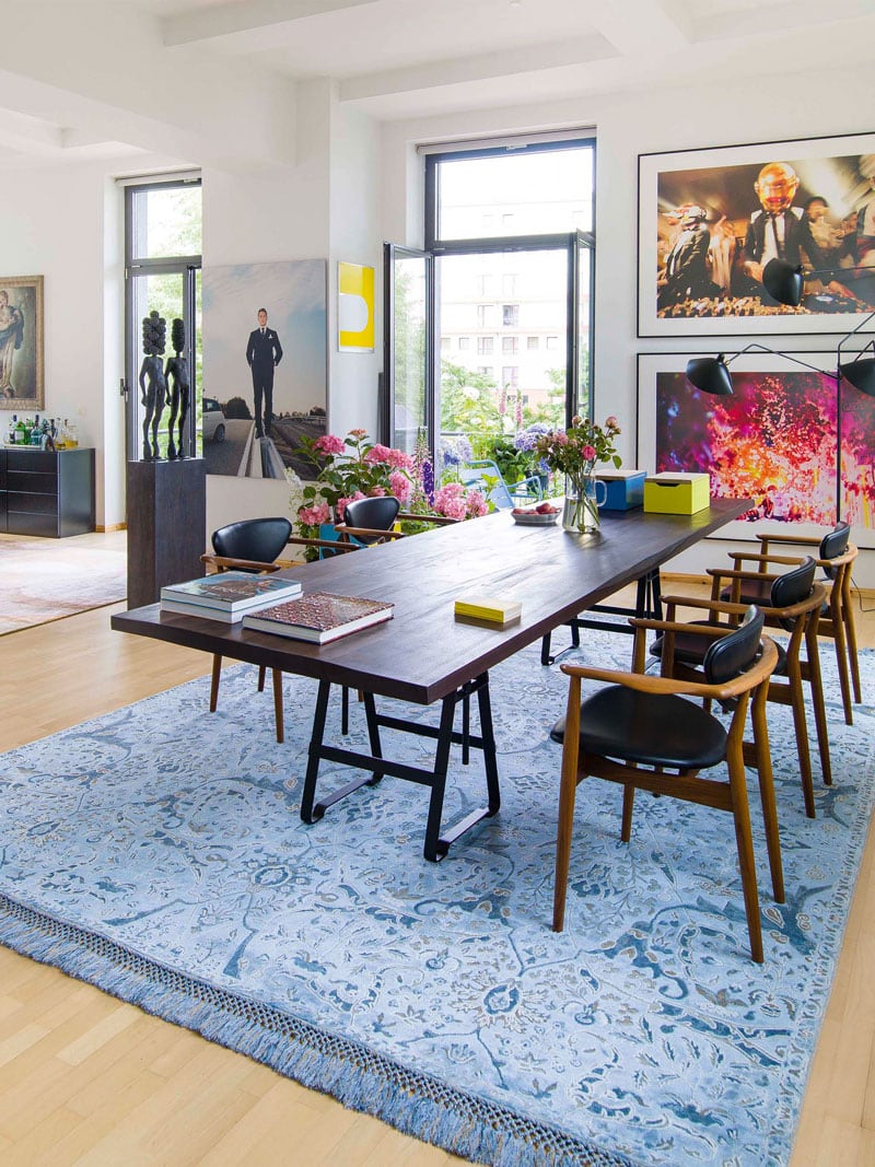 Tapete Luxuoso Teheran Blue Feito à Mão