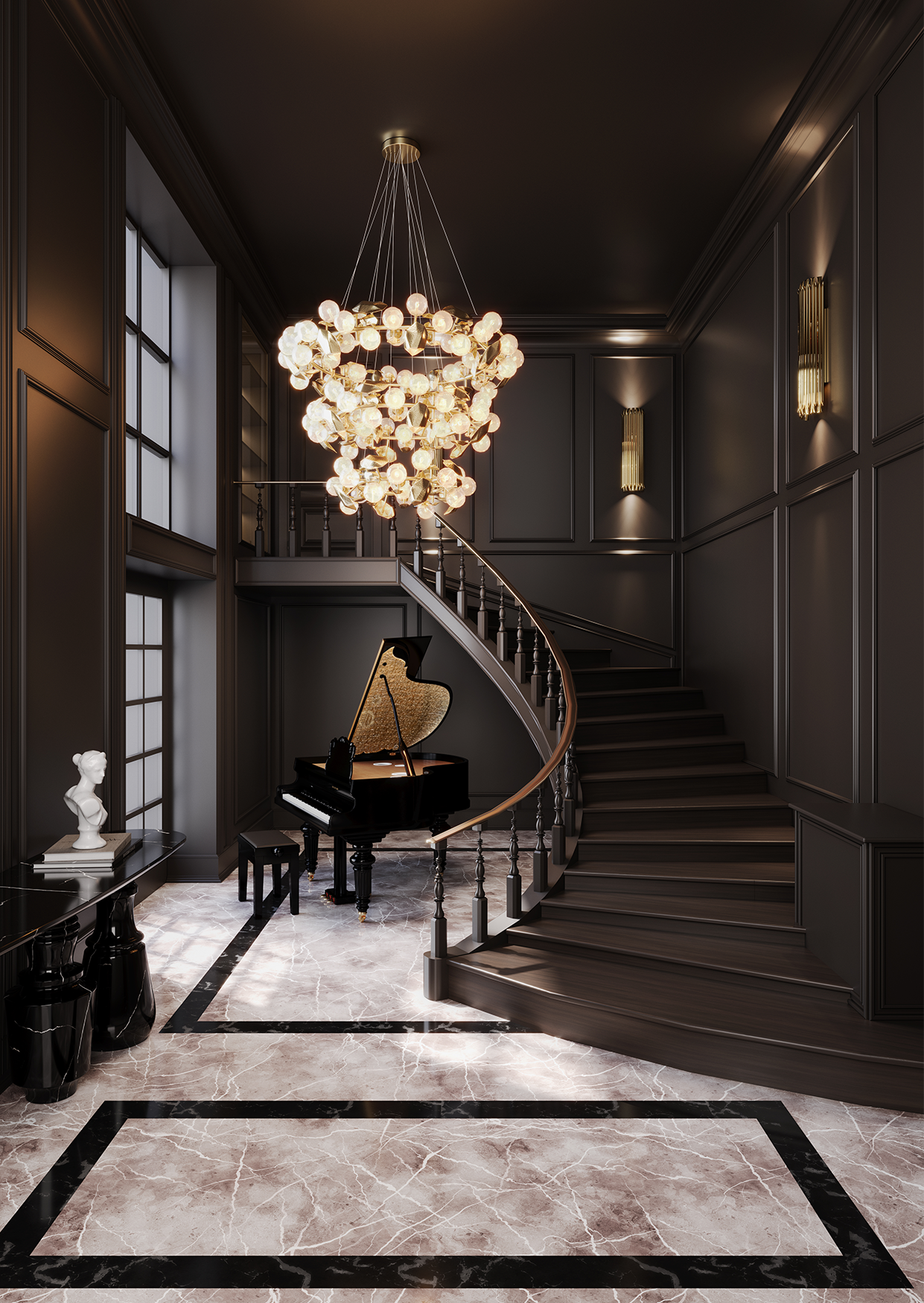 Candeeiro suspenso redondo III Athena