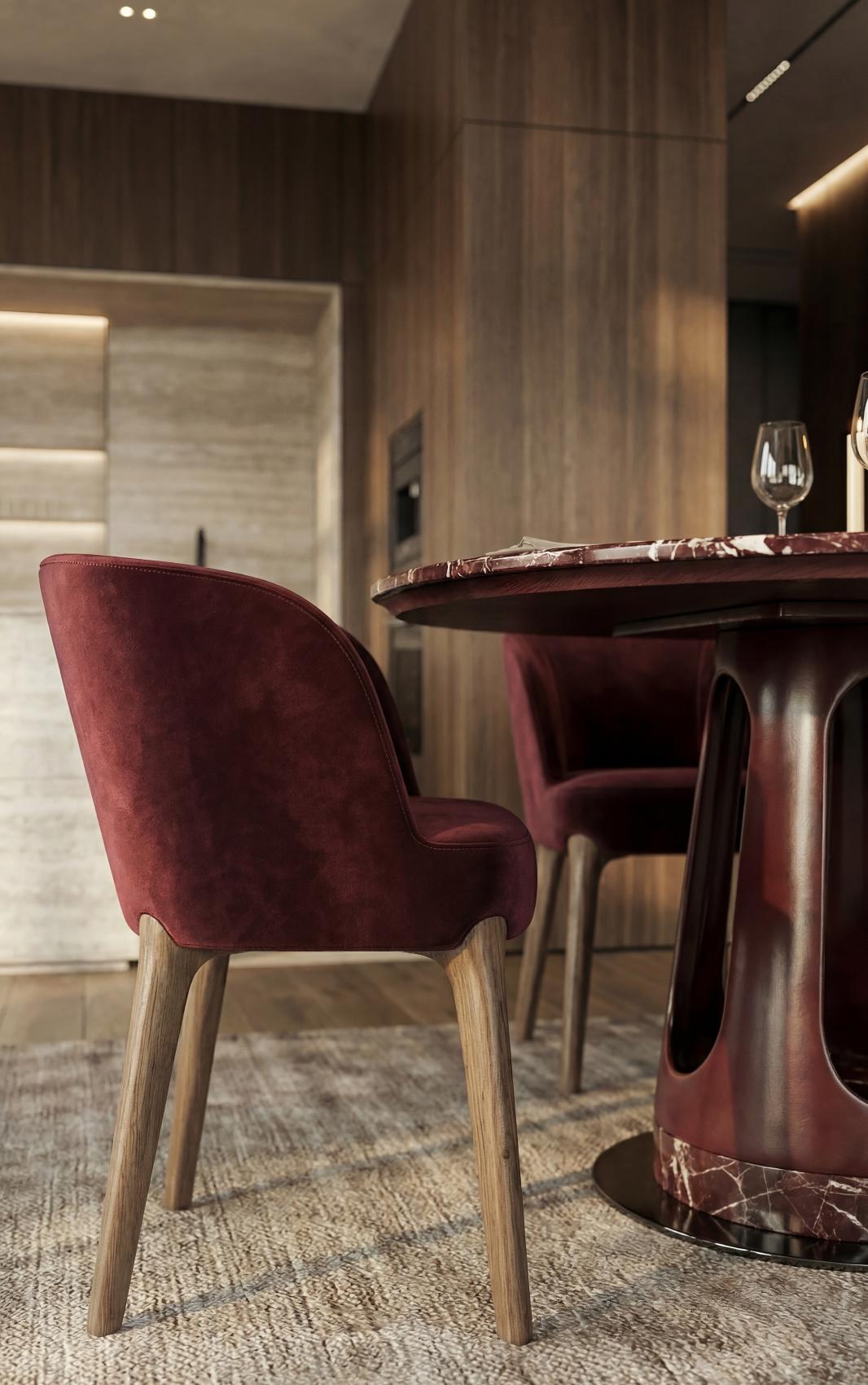 Mesa de Jantar Oval Aura em Mármore