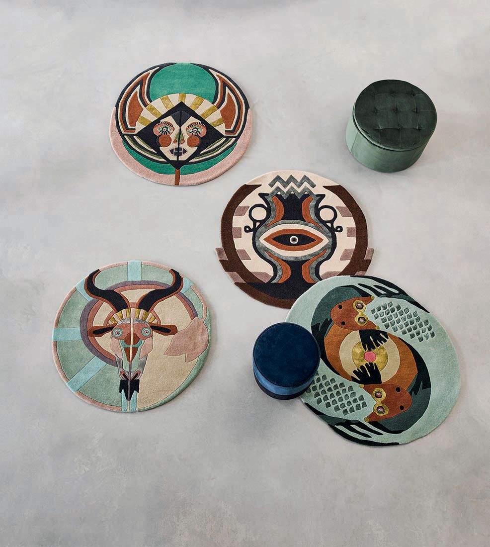 Tapete Redondo Círculo Zodiac Peixes | Tamanho: Ø 100 cm