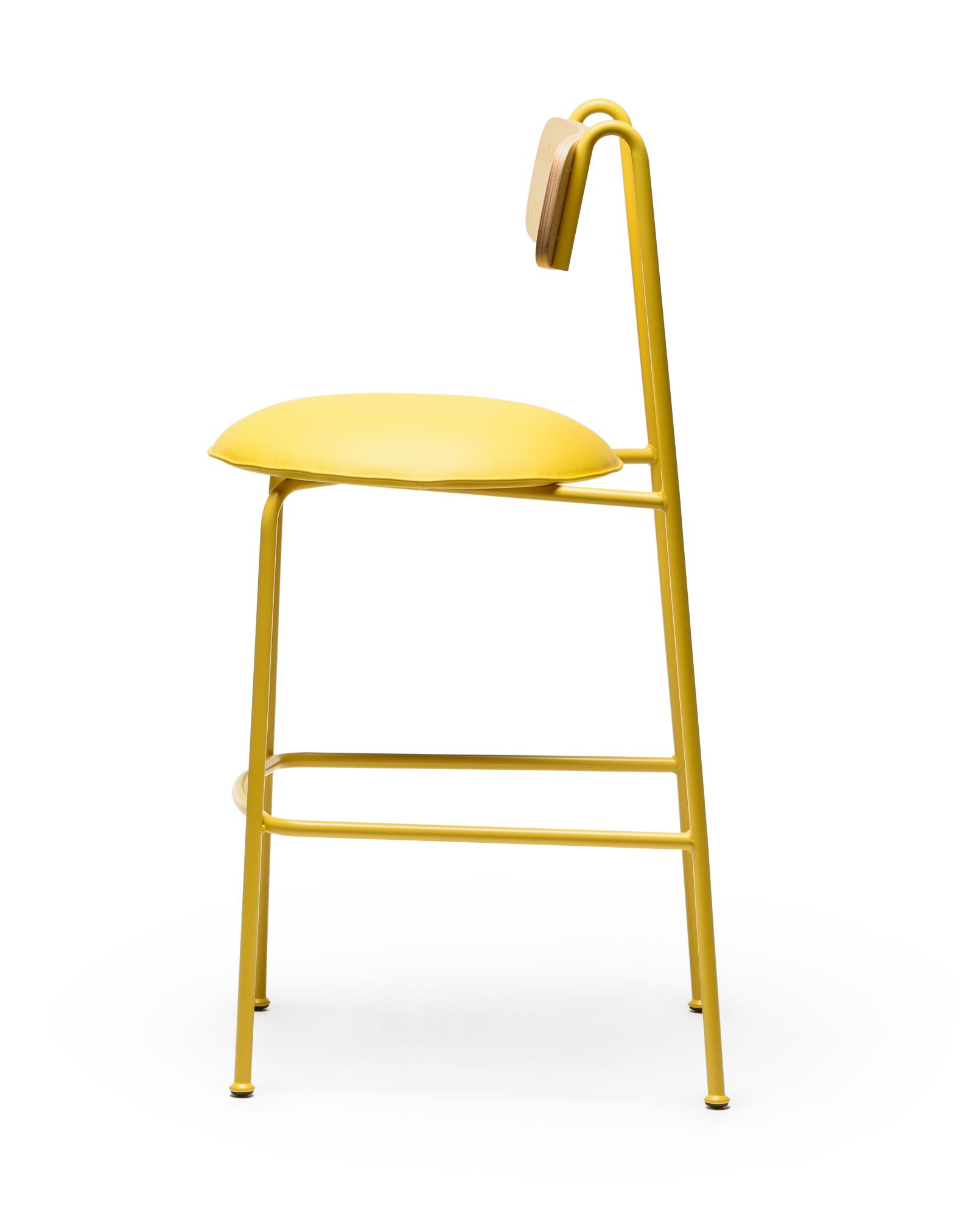 Banco de Bar Lena SG-75 Amarelo em Freixo