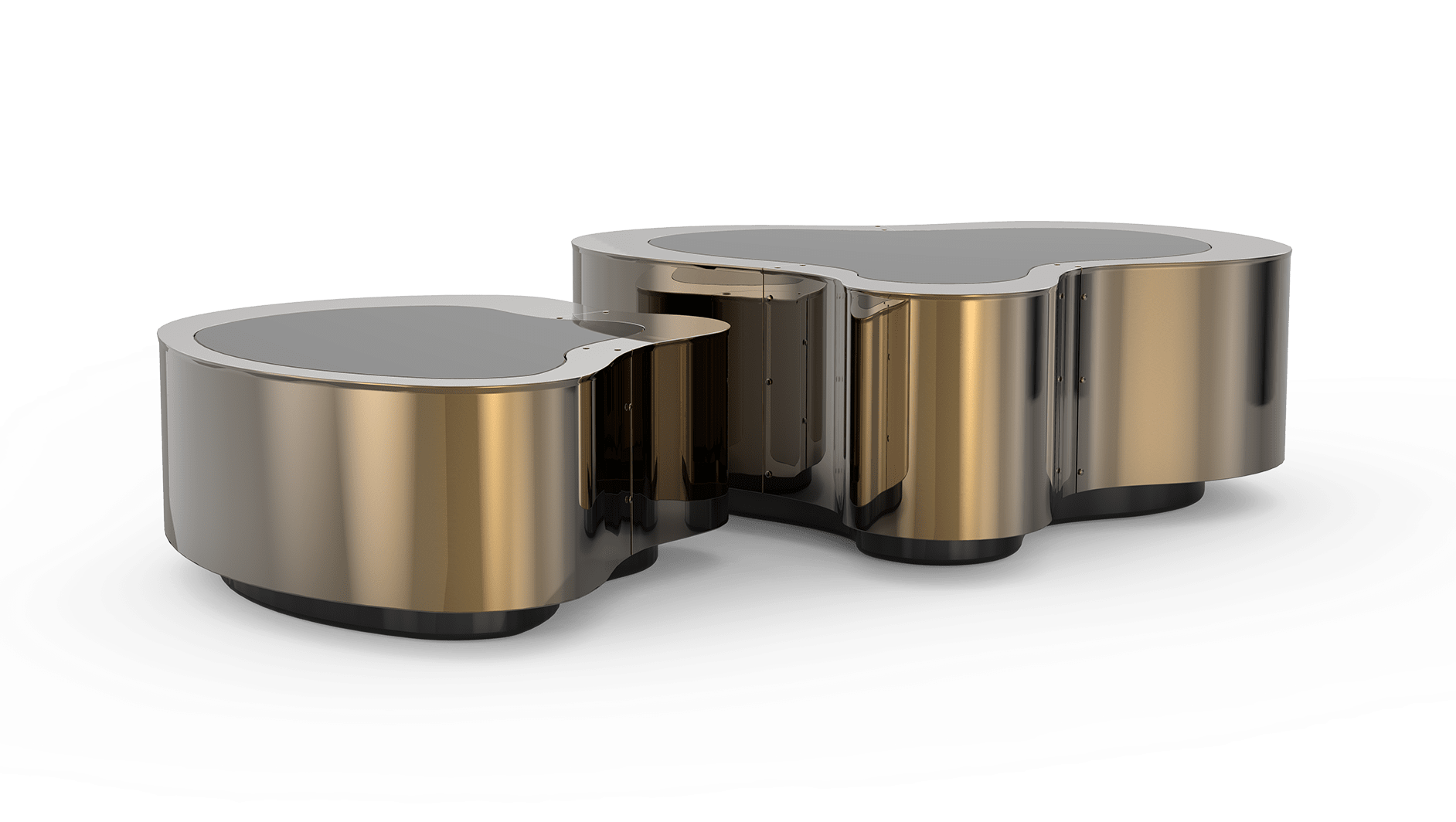 Conjunto de Mesas de Centro Crest Pátina Polida