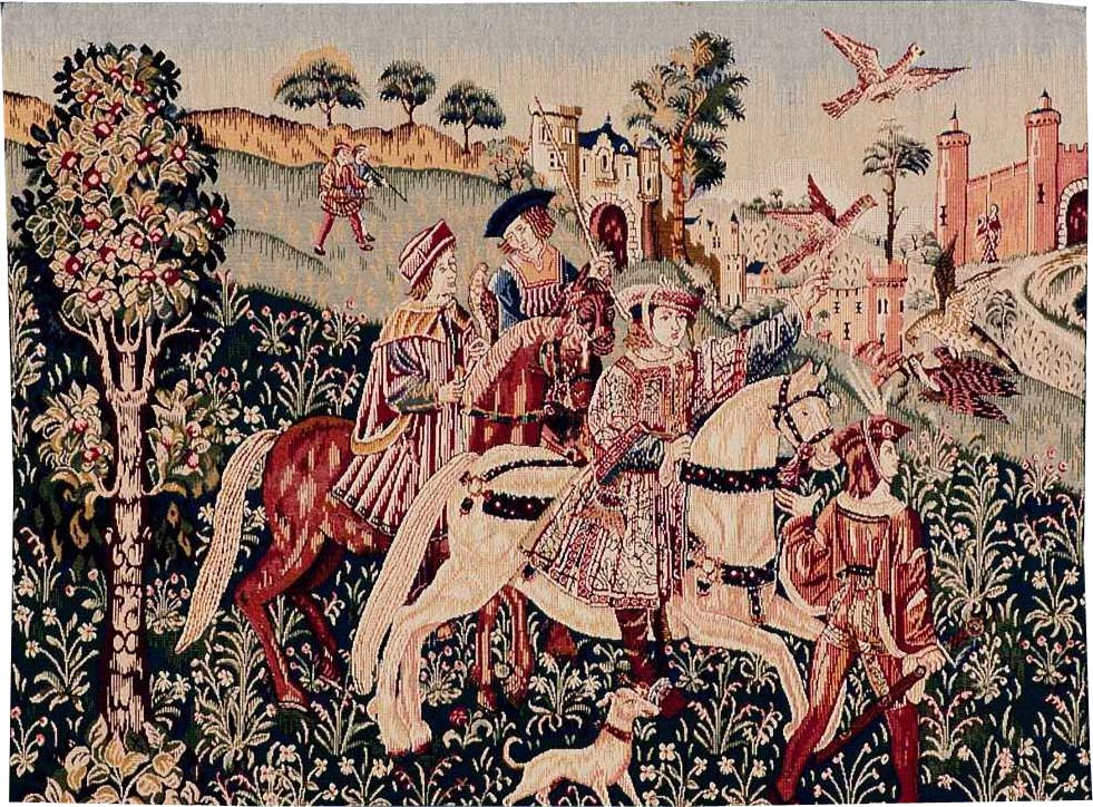 Tapeçaria regresso da caça sem margem | Tamanho: 50 × 67 cm