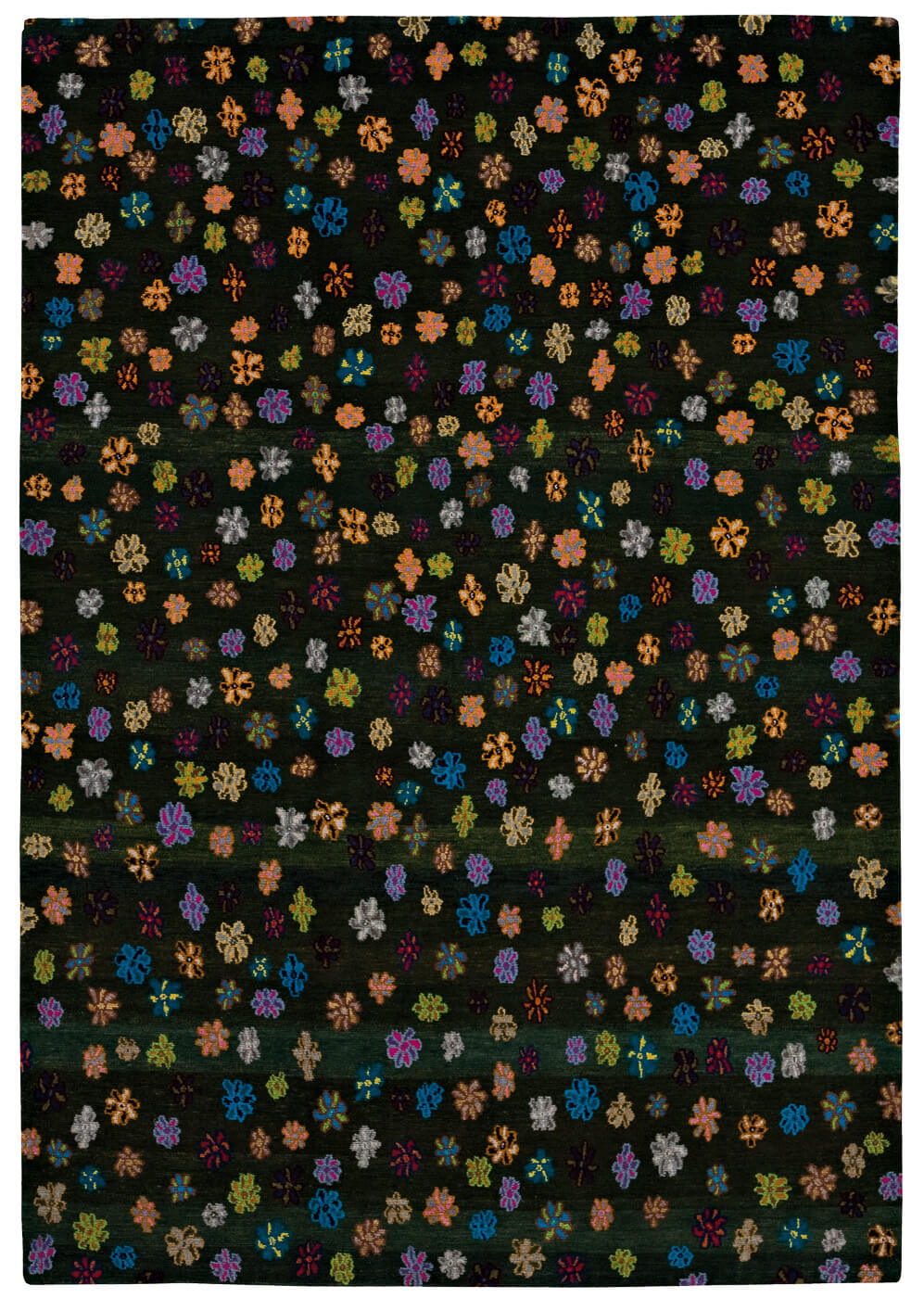 Tapete Little Flowers Verde Escuro | Tamanho: 200 × 300 cm