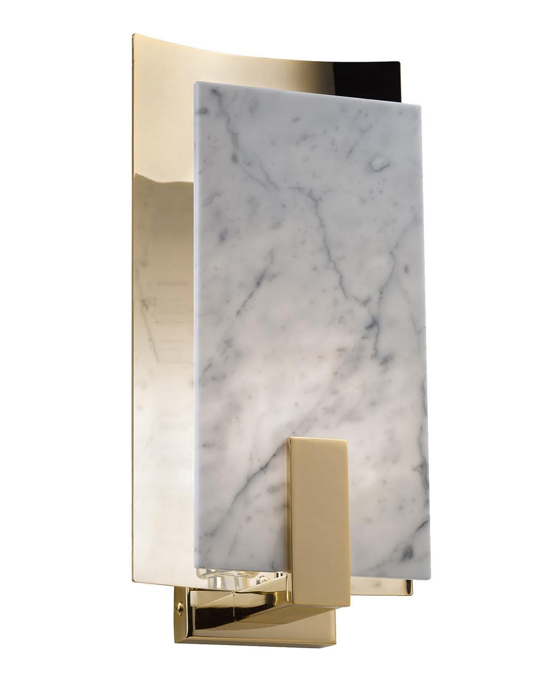 Aplique de Parede em Latão e Mármore Carrara