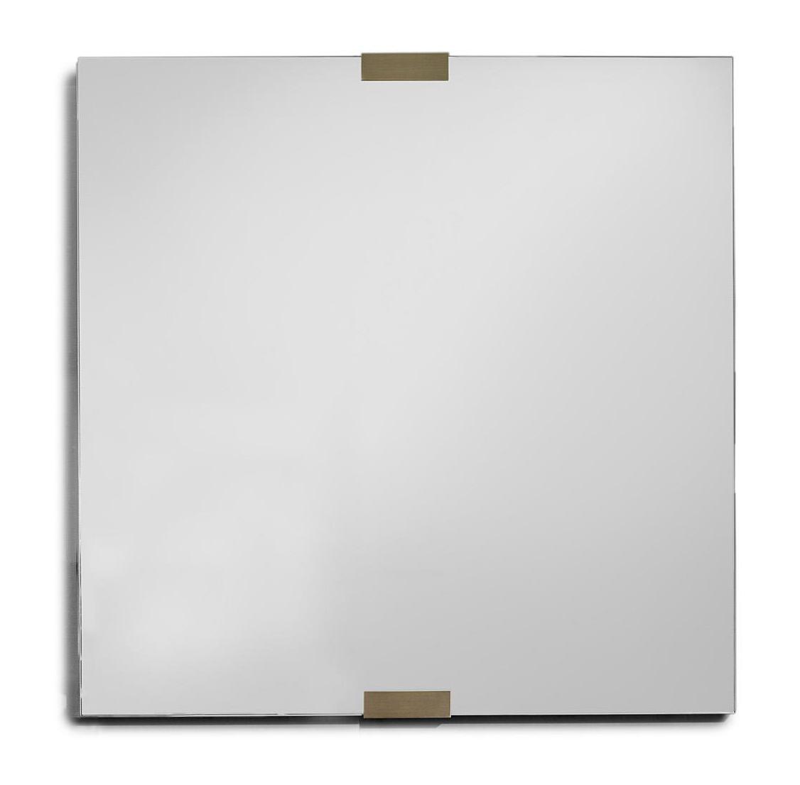 Espelho elegância couro com acabamento bronze