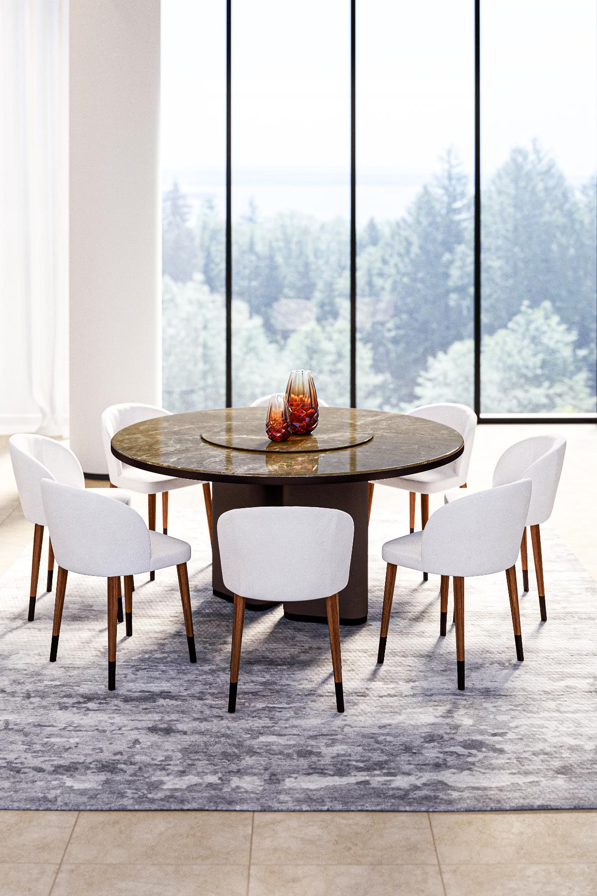 Mesa de Jantar Oval Fabian em Mármore