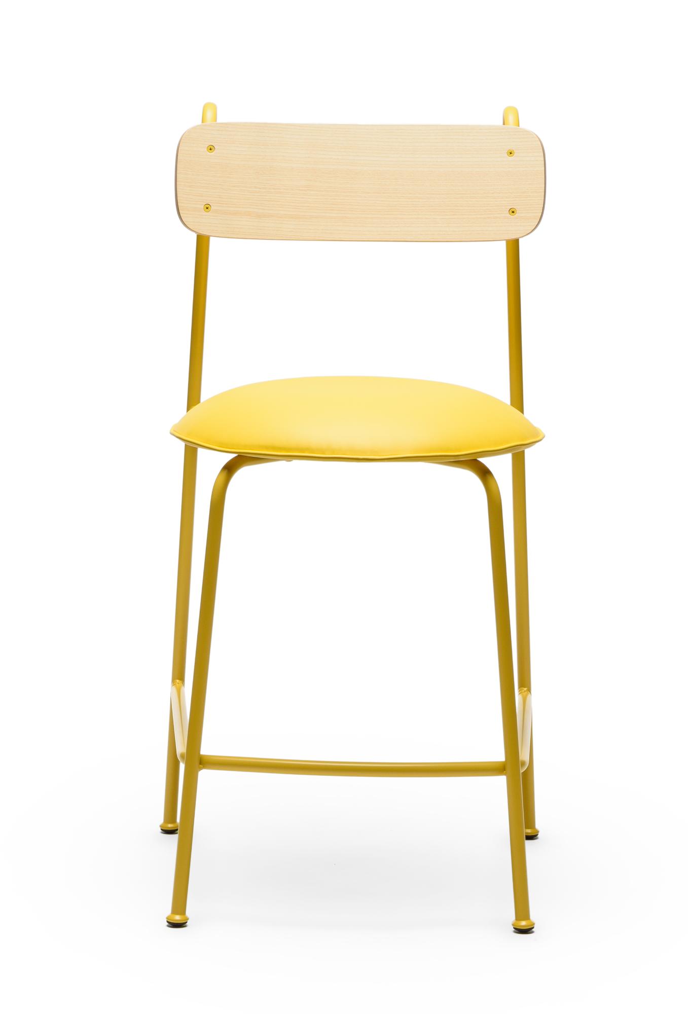 Banco de Bar Lena SG-65 Amarelo em Freixo