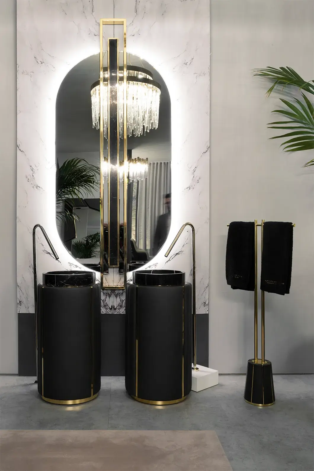 Suporte para toalhas Regal preto